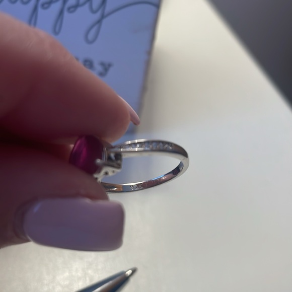 Genuine Natural Ruby Heart ♥️.925 SS Ring - Picture 4 of 6